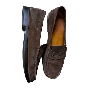 Tod's Dark Brown Suede Penny Loafers